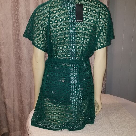 EISHOPEER Women's Bathing Suit Cover Ups 2023 taupe L NWT GREEN LACE - Picture 14 of 16